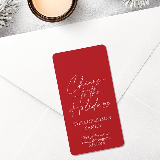 Cheers to the Holidays Festive ラベル