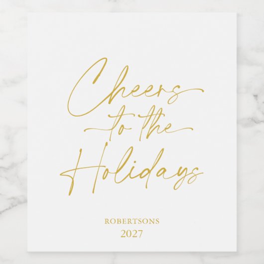 Cheers to the Holidays Personalized Wine Bottle ワインラベル (シングルラベル)