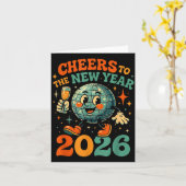 Cheers To The New Year 2026 Retro Disco Gift カード (黄色い花)