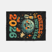 Cheers To The New Year 2026 Retro Disco Gift フリースブランケット (正面(横))