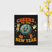 Cheers To The New Year 2026 Retro Party Gift  カード (黄色い花)