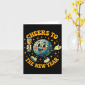Cheers To The New Year 2026 Retro Party Gift  カード (黄色い花)