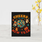Cheers To The New Year 2026 Retro Party Gift  カード (黄色い花)