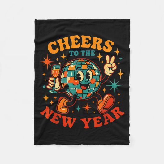 Cheers To The New Year 2026 Retro Party Gift  フリースブランケット (正面)