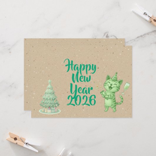 Cheers to the New Year Card カード (正面/裏面インサイチュ)