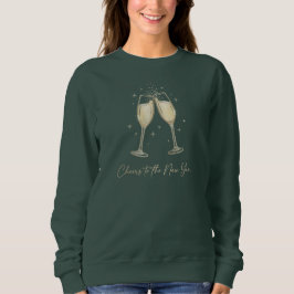 Cheers to the New Year Elegant Champagne Glasses スウェットシャツ