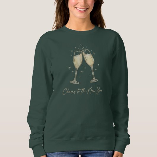 Cheers to the New Year Elegant Champagne Glasses スウェットシャツ (正面)