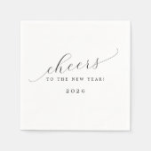 Cheers To The New Year Minimalist Calligraphy スタンダードカクテルナプキン (正面)
