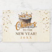 Cheers to the New Year Party  スパークリングワインラベル (シングルラベル)