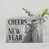 Cheers to the New Year Photo 箔シーズンカード (立ち正面)
