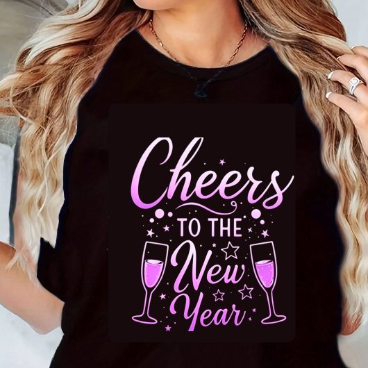 Cheers to the New Year Print T-Shirt トライブレンドＴシャツ