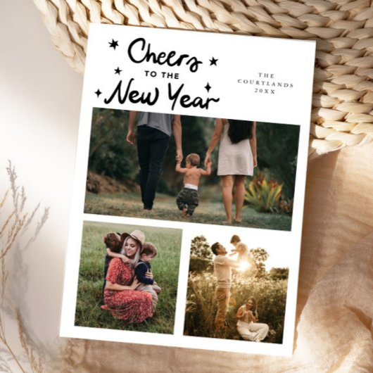 Cheers To The New Year White Multi Photo シーズンカード