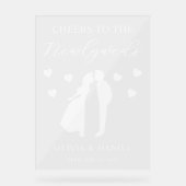 Cheers to the Newlyweds Custom Wedding アクリルサイン (正面)