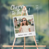 Cheers to Thirty 30 Retro Photo Birthday  アクリルサイン (ニュートラル)