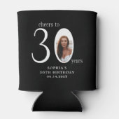 Cheers to Thirty Minimal Photo 30th Birthday 缶クーラー (裏面)