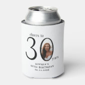 Cheers to Thirty Minimal Photo 30th Birthday 缶クーラー (缶正面)