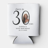 Cheers to Thirty Minimal Photo 30th Birthday 缶クーラー (正面)