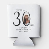 Cheers to Thirty Minimal Photo 30th Birthday 缶クーラー (裏面)
