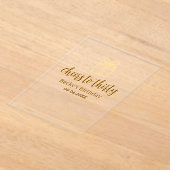 Cheers to thirty yellow brown birthday pastel gift アクリル招待状 (レイダウン)