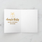 Cheers to thirty yellow brown birthday pastel gift カード (内部)