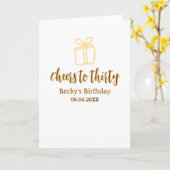 Cheers to thirty yellow brown birthday pastel gift カード (黄色い花)