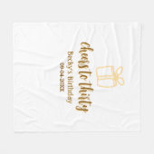 Cheers to thirty yellow brown birthday pastel gift フリースブランケット (正面(横))