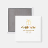 Cheers to thirty yellow brown birthday pastel gift マグネット (正面/裏面)