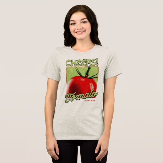 Cheers Tomato Retro Pop Art トライブレンドＴシャツ (正面全面)
