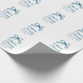 Cheers twenty blue birthday bow name date boho ret ラッピングペーパー (角)