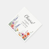 Cheers Vibrant Wildflowers Elegant Wedding スタンダードカクテルナプキン (角)