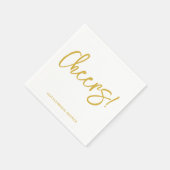 Cheers Wedding Napkins with Rustic Hand Lettering スタンダードカクテルナプキン (角)