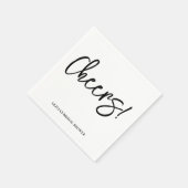 Cheers Wedding Napkins with Rustic Hand Lettering  スタンダードカクテルナプキン (角)