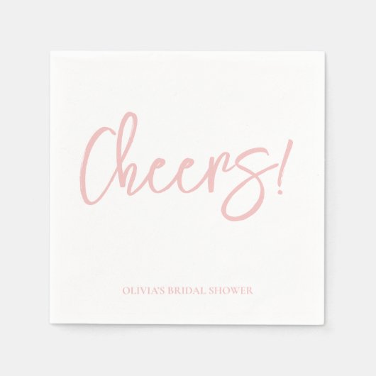Cheers Wedding Napkins with Rustic Hand Lettering スタンダードカクテルナプキン (正面)