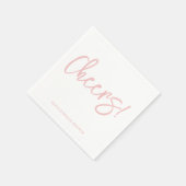 Cheers Wedding Napkins with Rustic Hand Lettering スタンダードカクテルナプキン (角)