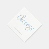 Cheers Wedding Napkins with Rustic Hand Lettering スタンダードカクテルナプキン (角)