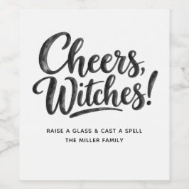 Cheers Witches | ユーモラスなハロウィンパーティードリンク ワインラベル
