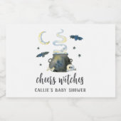 Cheers, Witches | Halloween Baby Shower スパークリングワインラベル (シングルラベル)