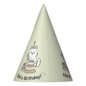 Cheery Cat Birthday Cake Customizable Design パーティーハット (左)