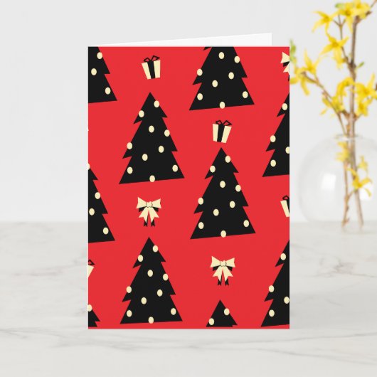 Cheery Christmas tree card カード (黄色い花)
