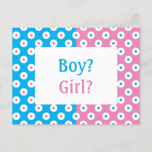 Cheery Polka-点々のあるGender招待状はがき ポストカード
