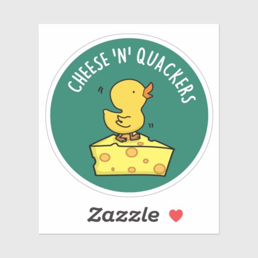 Cheese And Quackers Funny Duck Pun シール (シート)