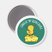 Cheese And Quackers Funny Duck Pun マグネット (正面/裏面)