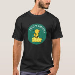 Cheese And Quackers Funny Duck Pun Dark BG Tシャツ<br><div class="desc">チーズとカッカーおもしろいダックパンは、チーズとカッカーを作るのが大好きなので、チーズのウェッジの上にかわいいカモを特徴としている。アカおもしろいク、チーズ、クラッカー、パンを愛する家族や友人のためのパンプギフト。</div>
