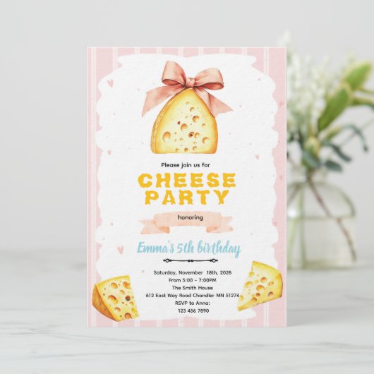 Cheese Birthday Party Invitation 招待状 (スタンド正面)
