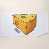 Cheese cartoon illustration ビーチタオル (正面)