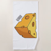 Cheese cartoon illustration ビーチタオル (正面)