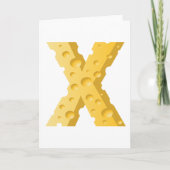 Cheese Letter X Typography カード (正面)