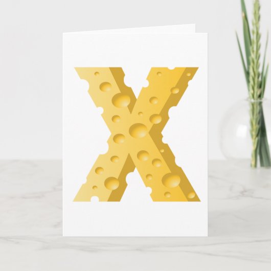 Cheese Letter X Typography カード (正面)