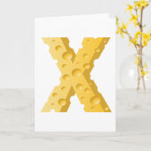 Cheese Letter X Typography カード (黄色い花)