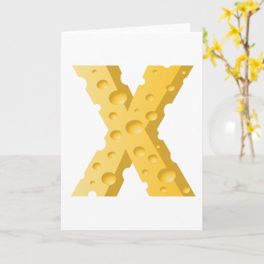Cheese Letter X Typography カード (黄色い花)